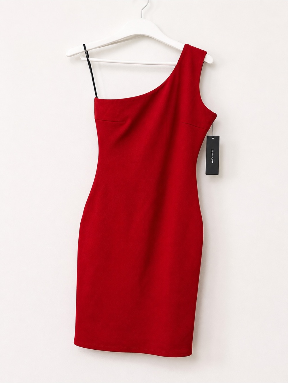 Lulus Red One Shoulder Bodycon Mini Dress Asymmetrical S NWT